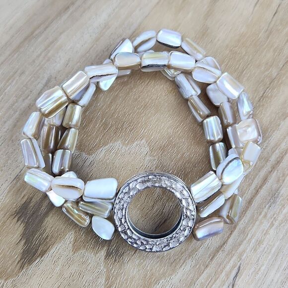 🩵Premier "Sandstone" Multistrand Beaded Bracelet - Picture 1 of 12